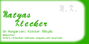 matyas klecker business card